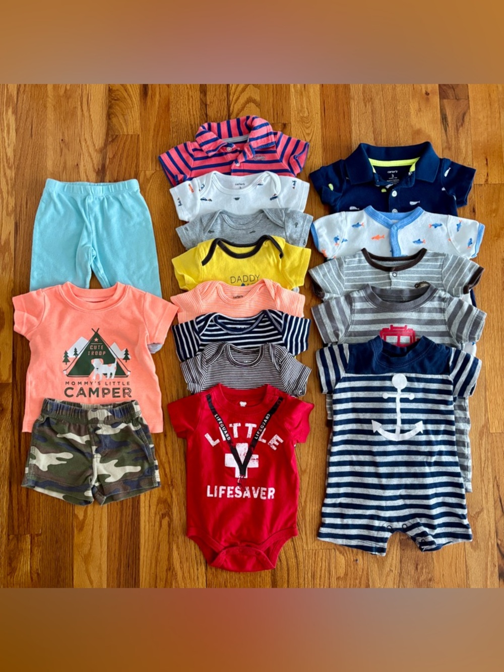 (16 Piece Lot) Baby Boys Clothing Lot Size 3 Months Outfit Bodysuits Rompers